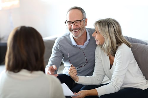 Senior couple meeting national support network