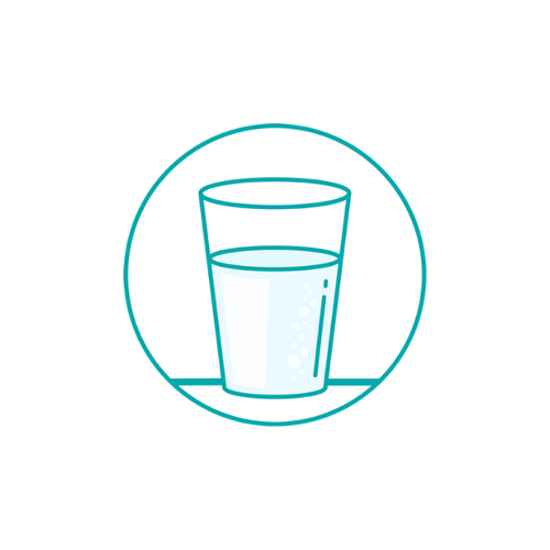 A icon of a cloudy glass of water